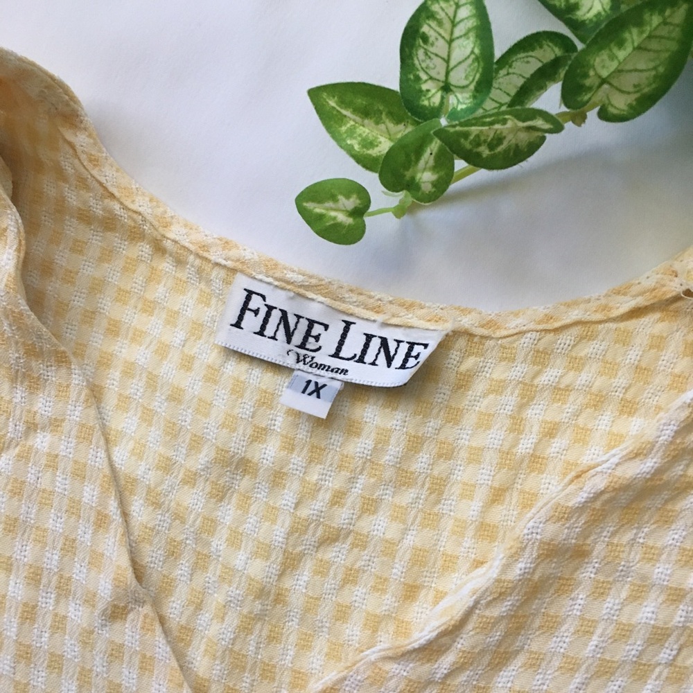 Gingham Short Sleeve Button Down Blouse - image 2